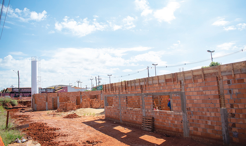 Futura sede do Corpo de Bombeiros em construção